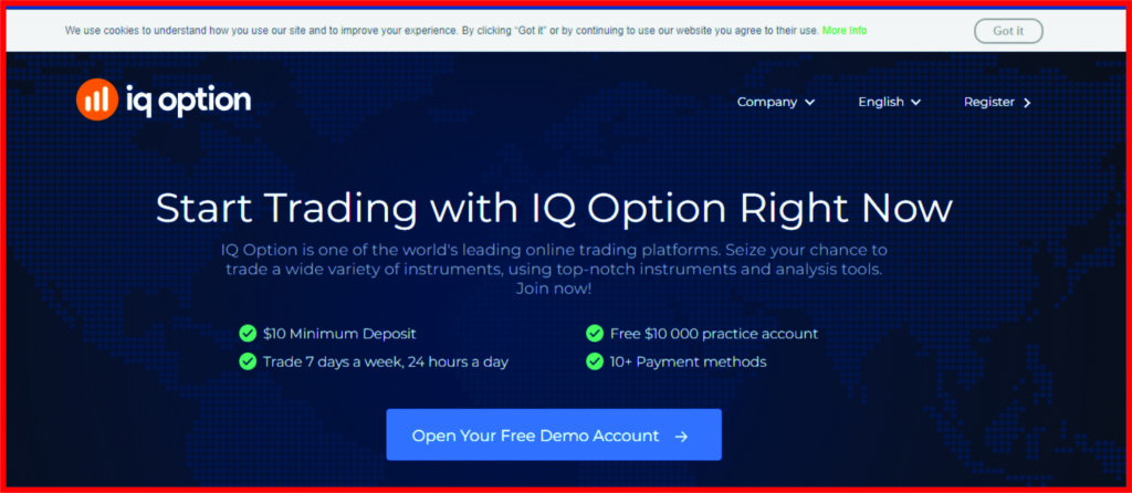 IQ option home page