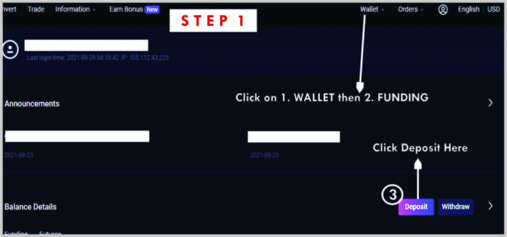 How to fund ApolloX account step 1