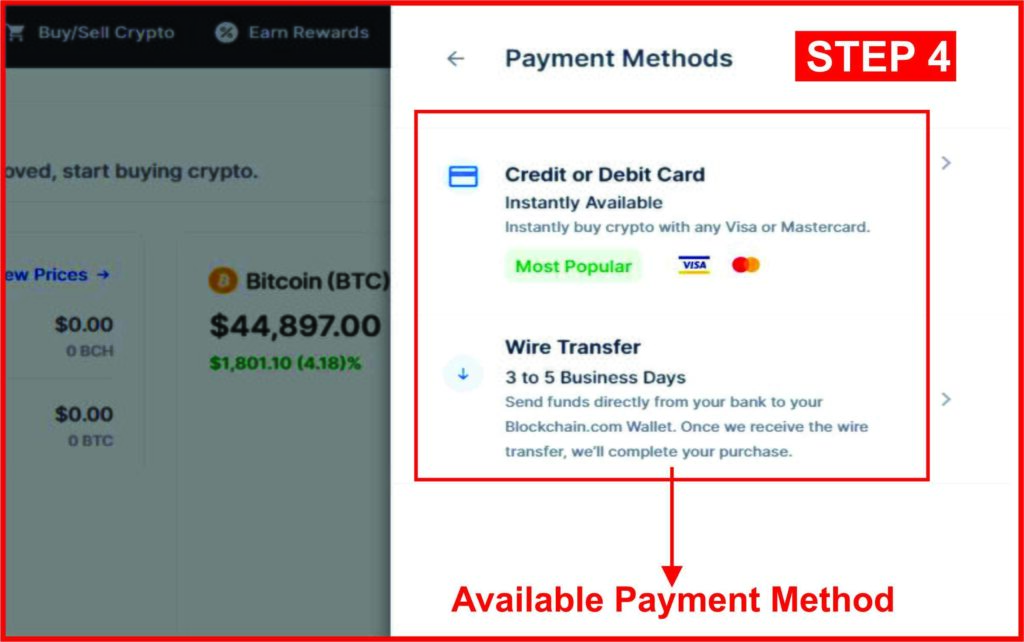 How to add money to blockchain wallet using credit card setp 4