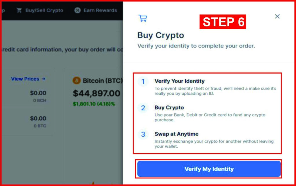 How to add money to blockchain wallet using credit card setp 6
