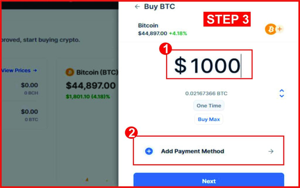 How to add money to blockchain wallet using credit card setp 3