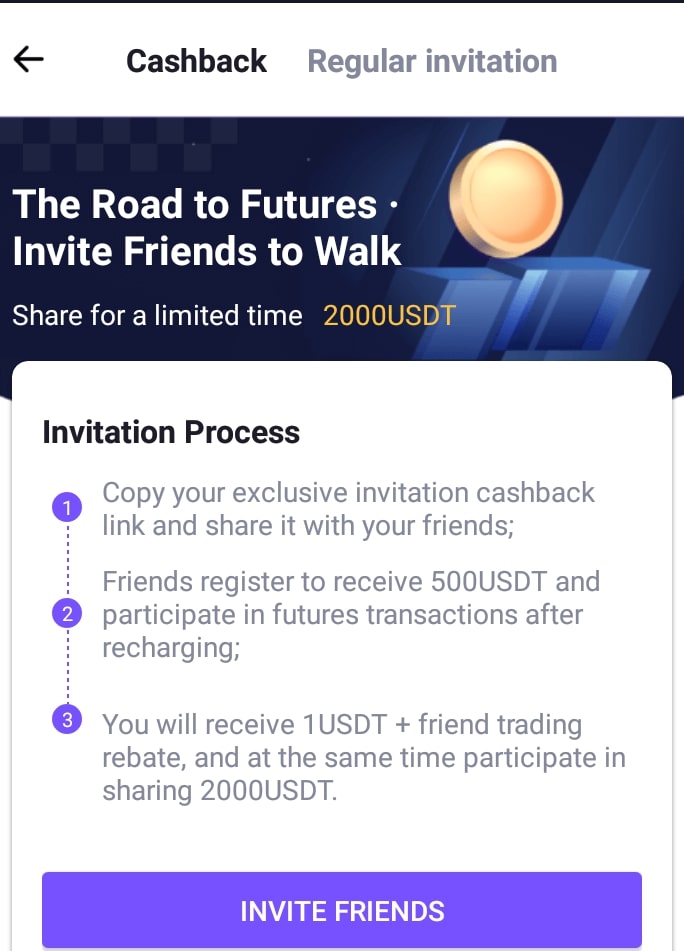 Cashback invite