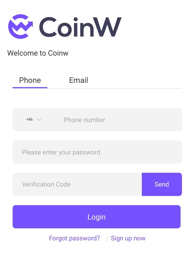 CoinW registration