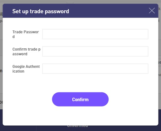 set up trading password